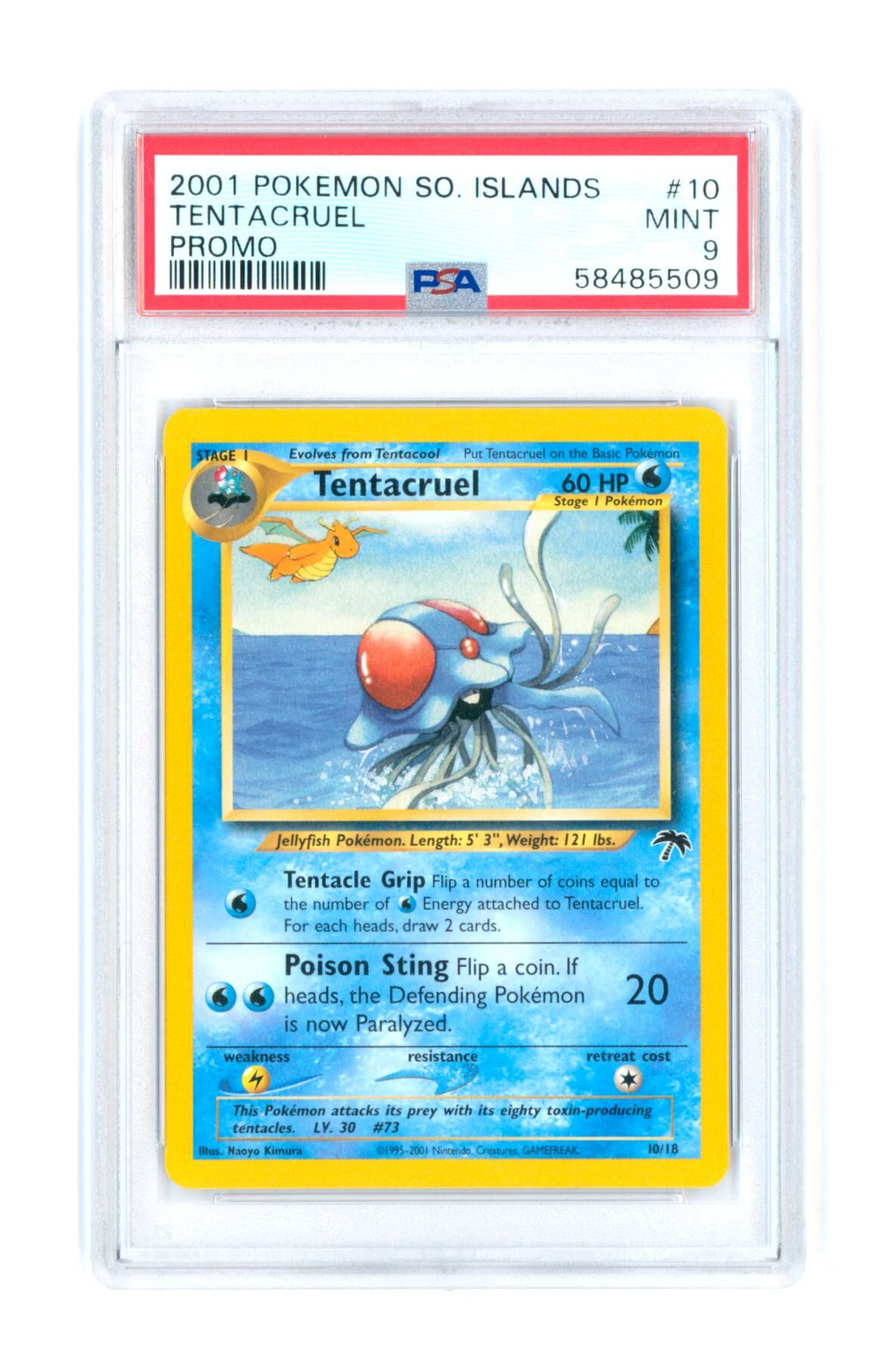 Tentacruel 10/18 - Promo - So. Islands - 2001 - PSA 9 MINT - Pokémon