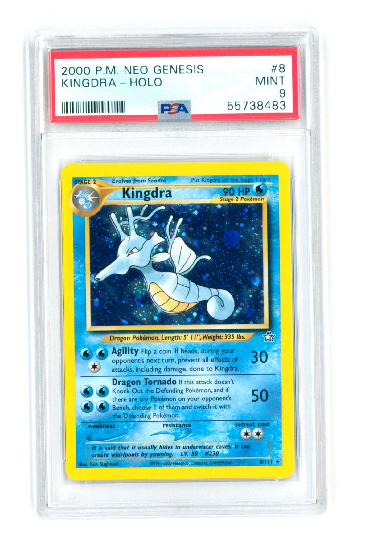 Kingdra 8/111 - Neo Genesis - Holo Rare - PSA 9 MINT - Pokémon Kingdra 8/111 - Neo Genesis - Holo Rare - PSA 9 MINT - Pokémon