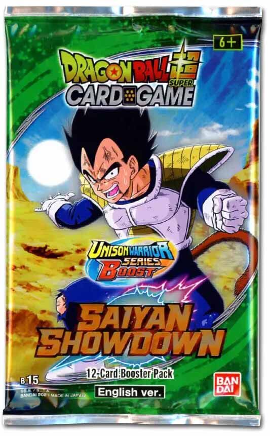 Saiyan Showdown B15 Booster Pack - 1st Edition - Dragon Ball Super Card Game - EN Saiyan Showdown B15 Booster Pack - 1st Edition - Dragon Ball Super Card Game - EN