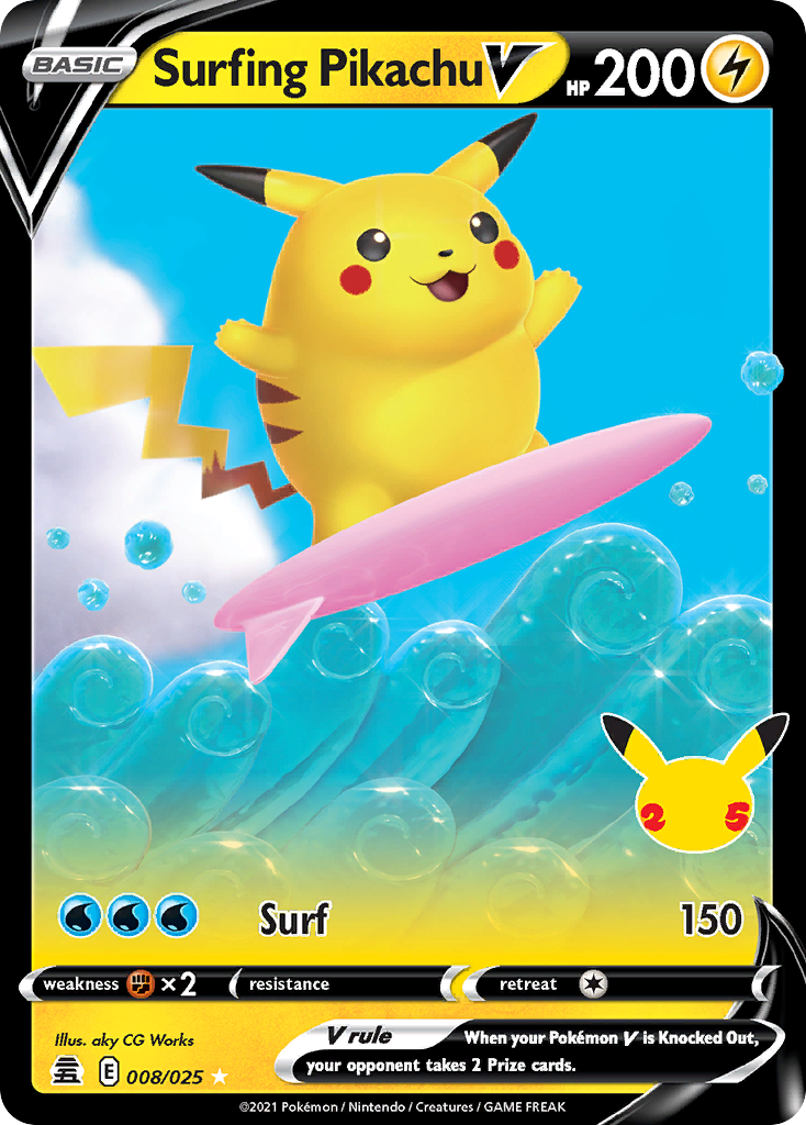 Surfing Pikachu V - 008/25 - EN