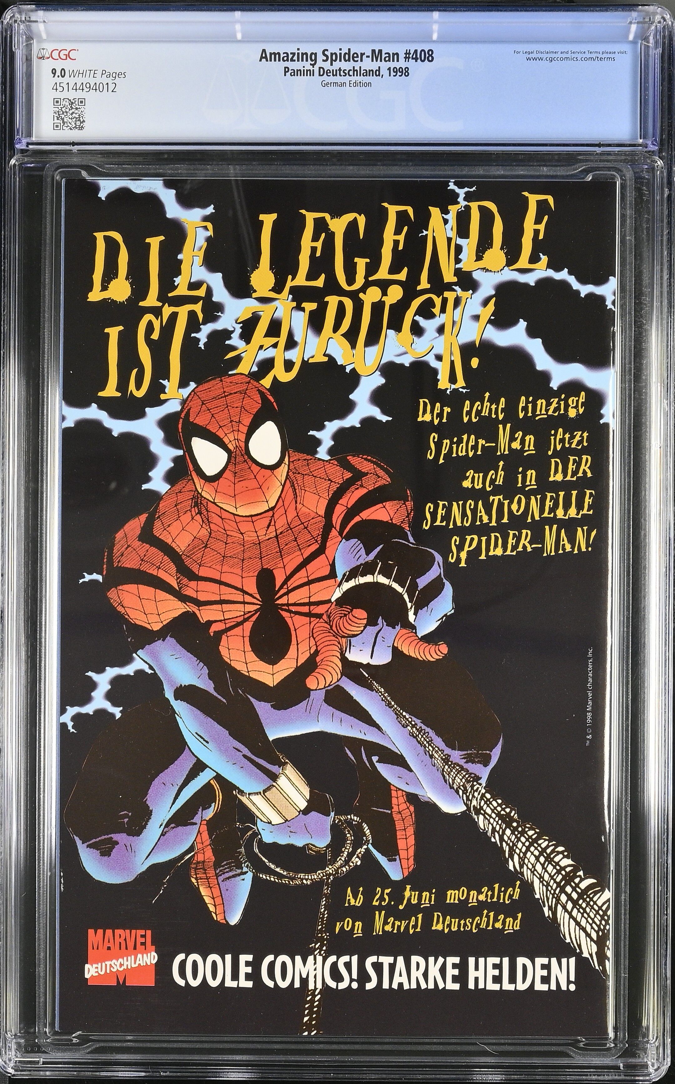 Amazing Spider-Man #408 CGC 9.0 Sensationelle Spider-Man Erlangen Special
