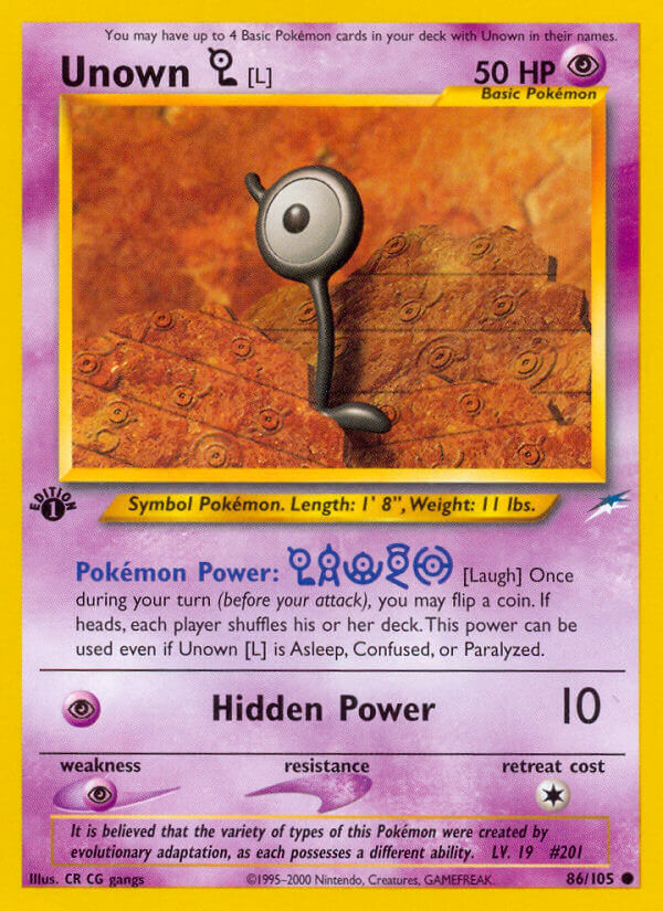 Unown L - 86/113 - 1st Edition - EN Unown L - 86/113 - 1st Edition - EN