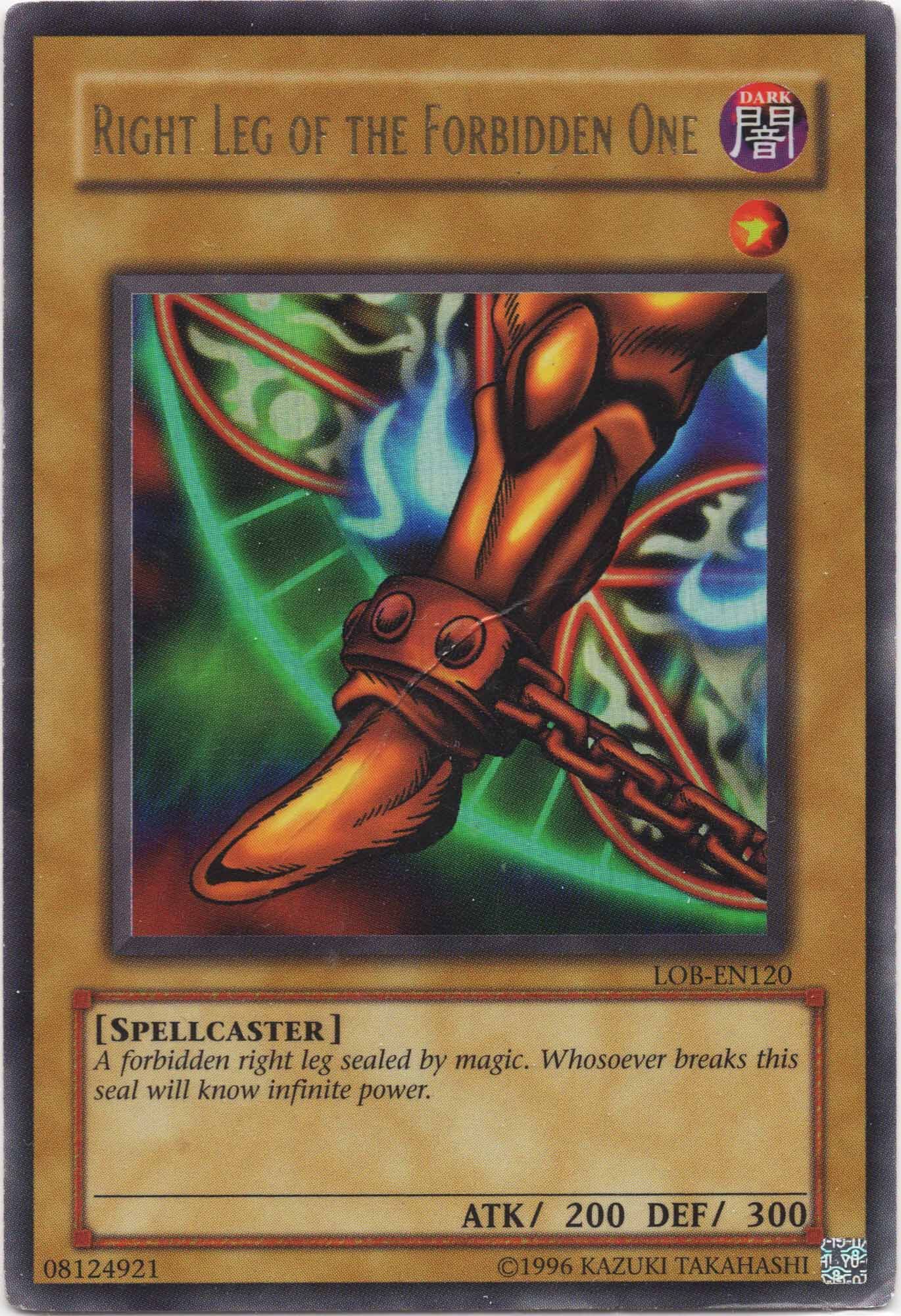 right-leg-of-the-forbidden-one-lob-en120-ultra-rare-heavily-played Right Leg of the Forbidden One - LOB-EN120 - Ultra Rare - Heavily Played