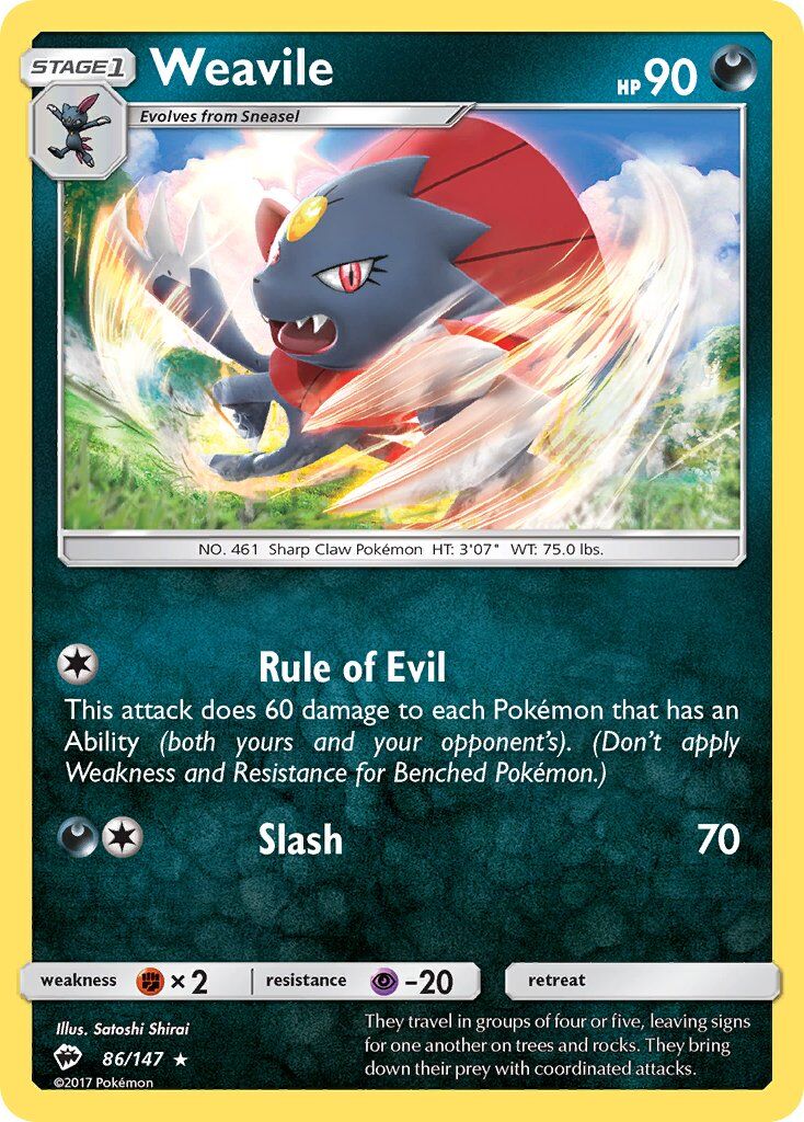 Weavile - 86/147 - Pokémon TCG - Lightly Played - EN
