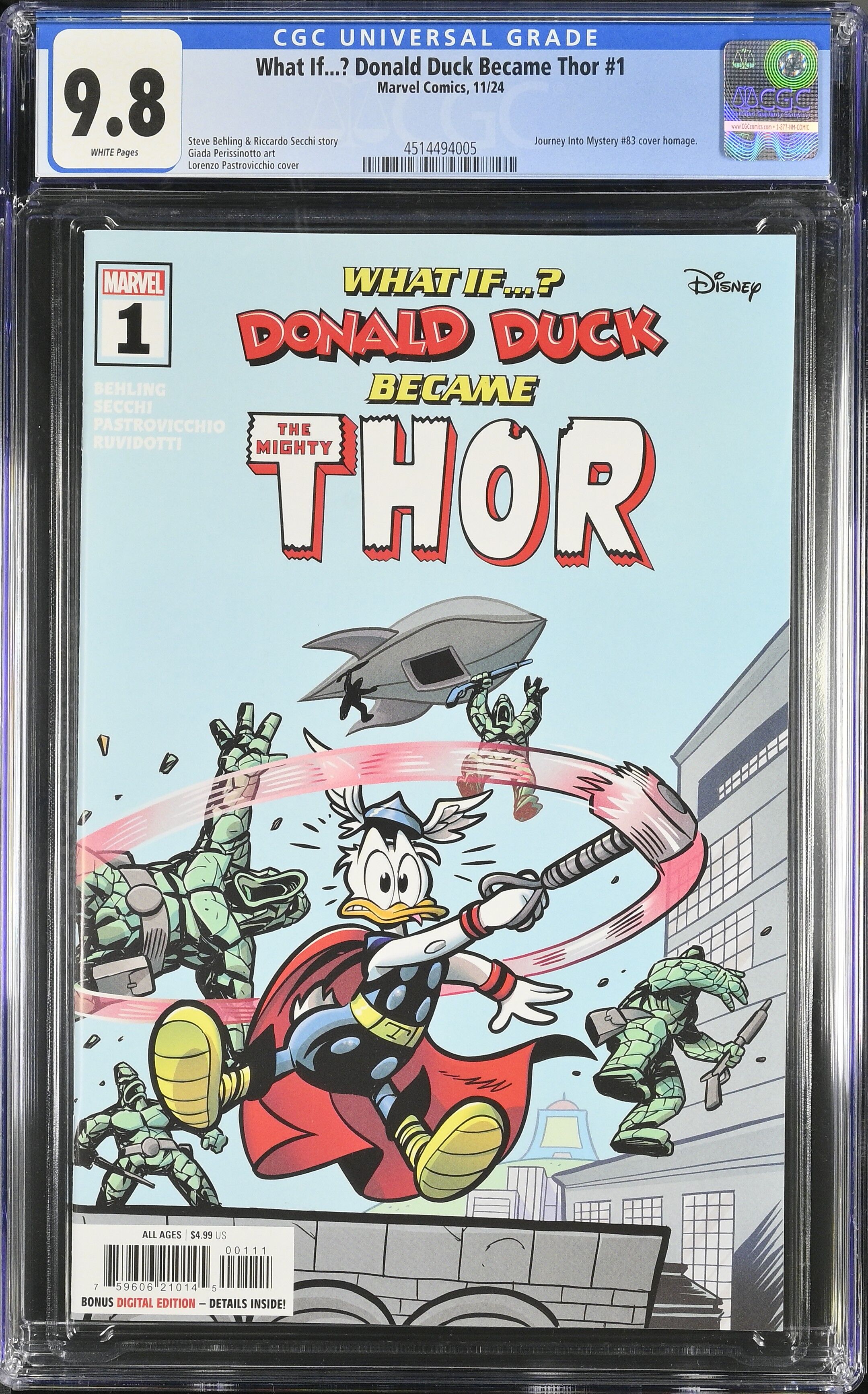 What if Donald Duck Became Thor #1 CGC 9.8 What if Donald Duck Became Thor #1 CGC 9.8