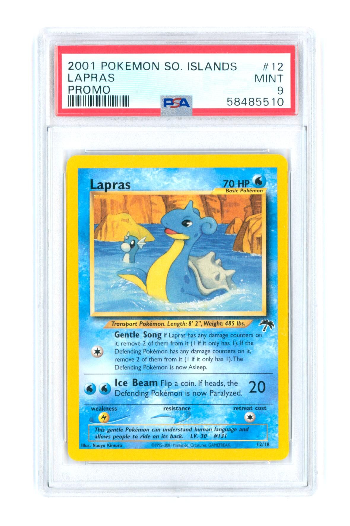 Lapras 12/18 - Promo - So. Islands - 2001 - PSA 9 MINT - Pokémon