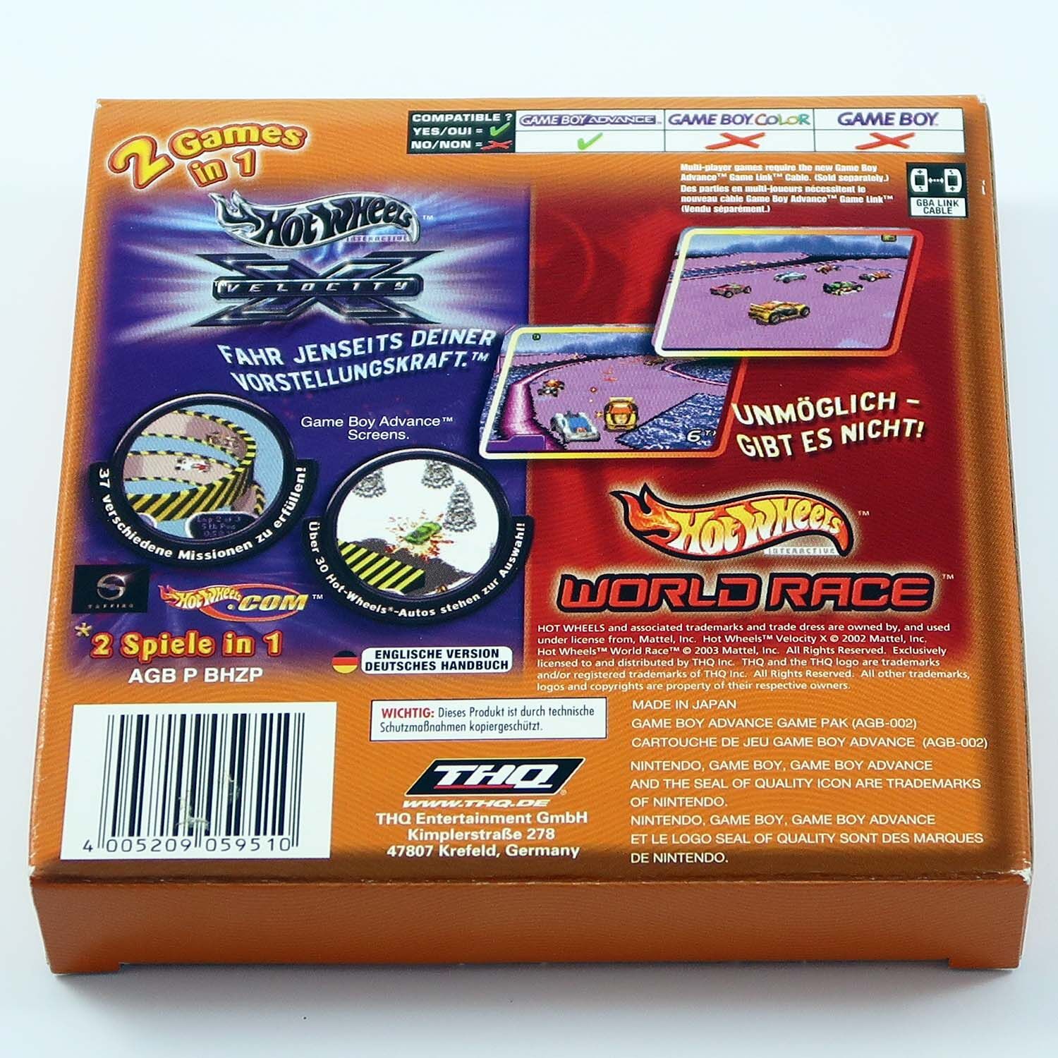 2 in 1 Hot Wheels Velocity X & World Race - GBA