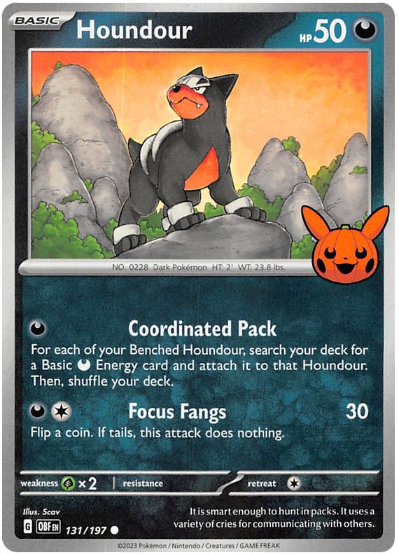 Houndour - OBF 131 - Trick or Trade 2024 Stamp - EN
