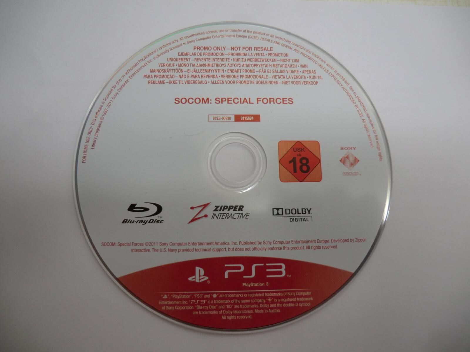 SOCOM Special Forces [Promo Only] - OVP - PS3 - EN