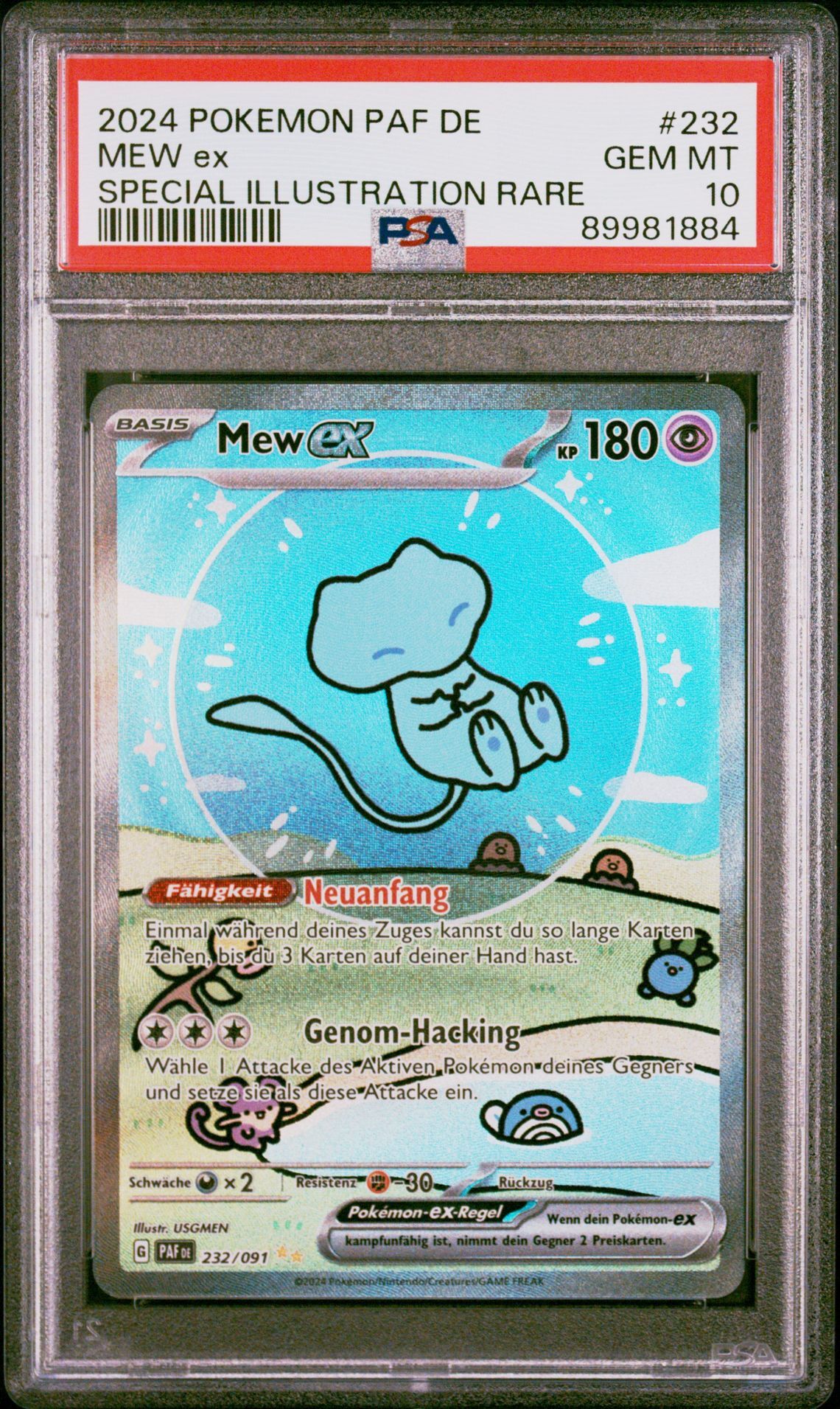 2024 POKEMON GERMAN PAF DE-PALDEAN FATES 232 MEW EX SPECIAL ILLUSTRATION RARE - PSA 10 GEM-MT - Pokémon 2024 POKEMON GERMAN PAF DE-PALDEAN FATES 232 MEW EX SPECIAL ILLUSTRATION RARE - PSA 10 GEM-MT - Pokémon