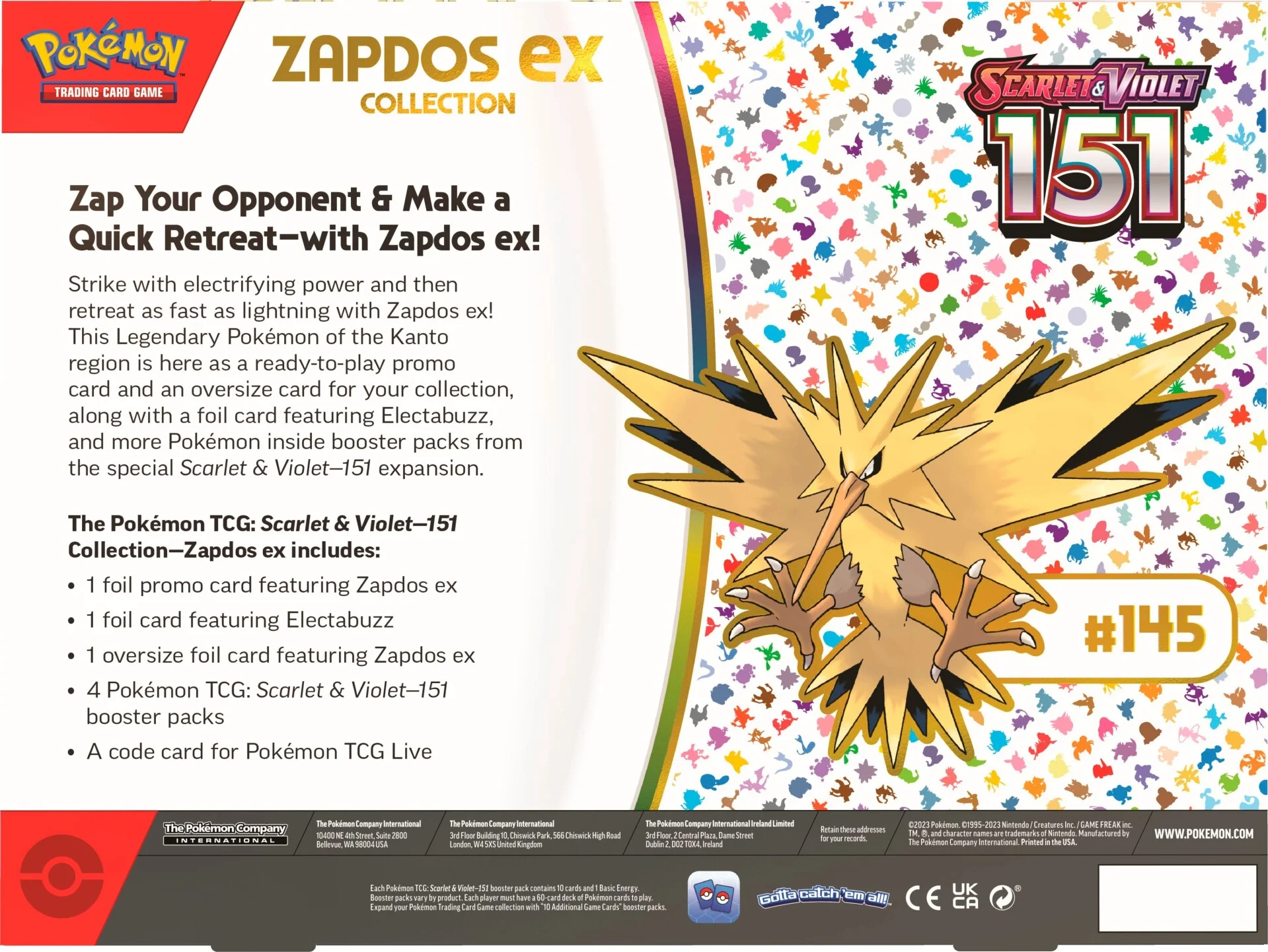 Pokémon TCG: Scarlet & Violet - 151 Zapdos ex - EN