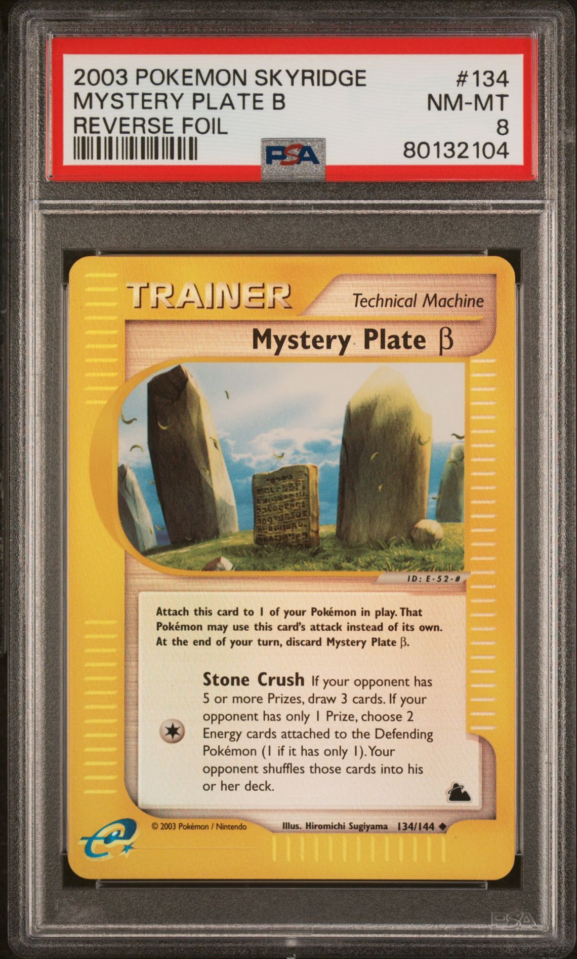 2003 POKEMON SKYRIDGE 134 MYSTERY PLATE B-REVERSE FOIL - PSA 8 NM-MT 2003 POKEMON SKYRIDGE 134 MYSTERY PLATE B-REVERSE FOIL - PSA 8 NM-MT