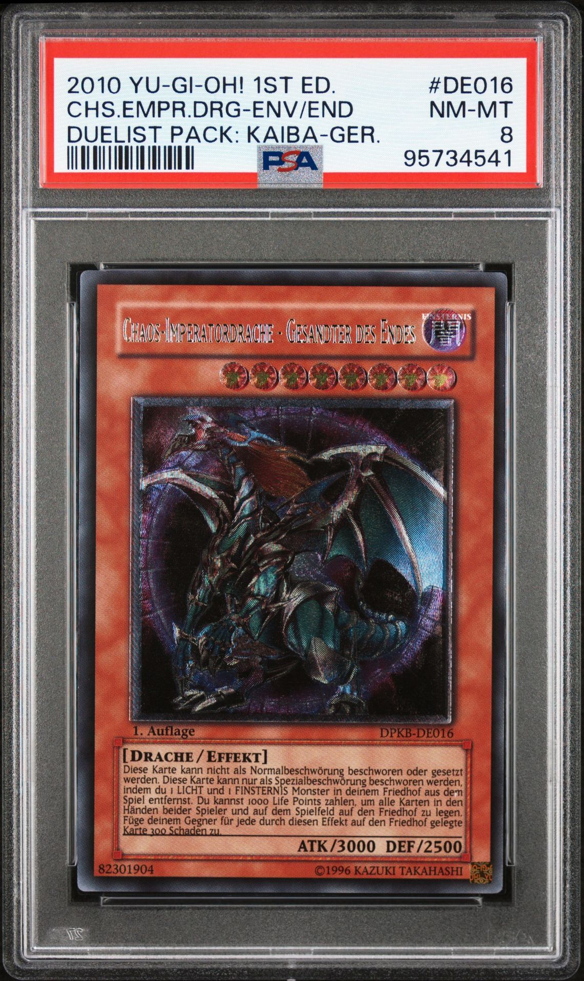 2010 YU-GI-OH! DUELIST PACK: KAIBA DE016 CHAOS EMPEROR DRAGON-ENVOY OF END 1ST EDITION-GERMAN - PSA 8 NM-MT - Yu-Gi-Oh! 2010 YU-GI-OH! DUELIST PACK: KAIBA DE016 CHAOS EMPEROR DRAGON-ENVOY OF END 1ST EDITION-GERMAN - PSA 8 NM-MT - Yu-Gi-Oh!
