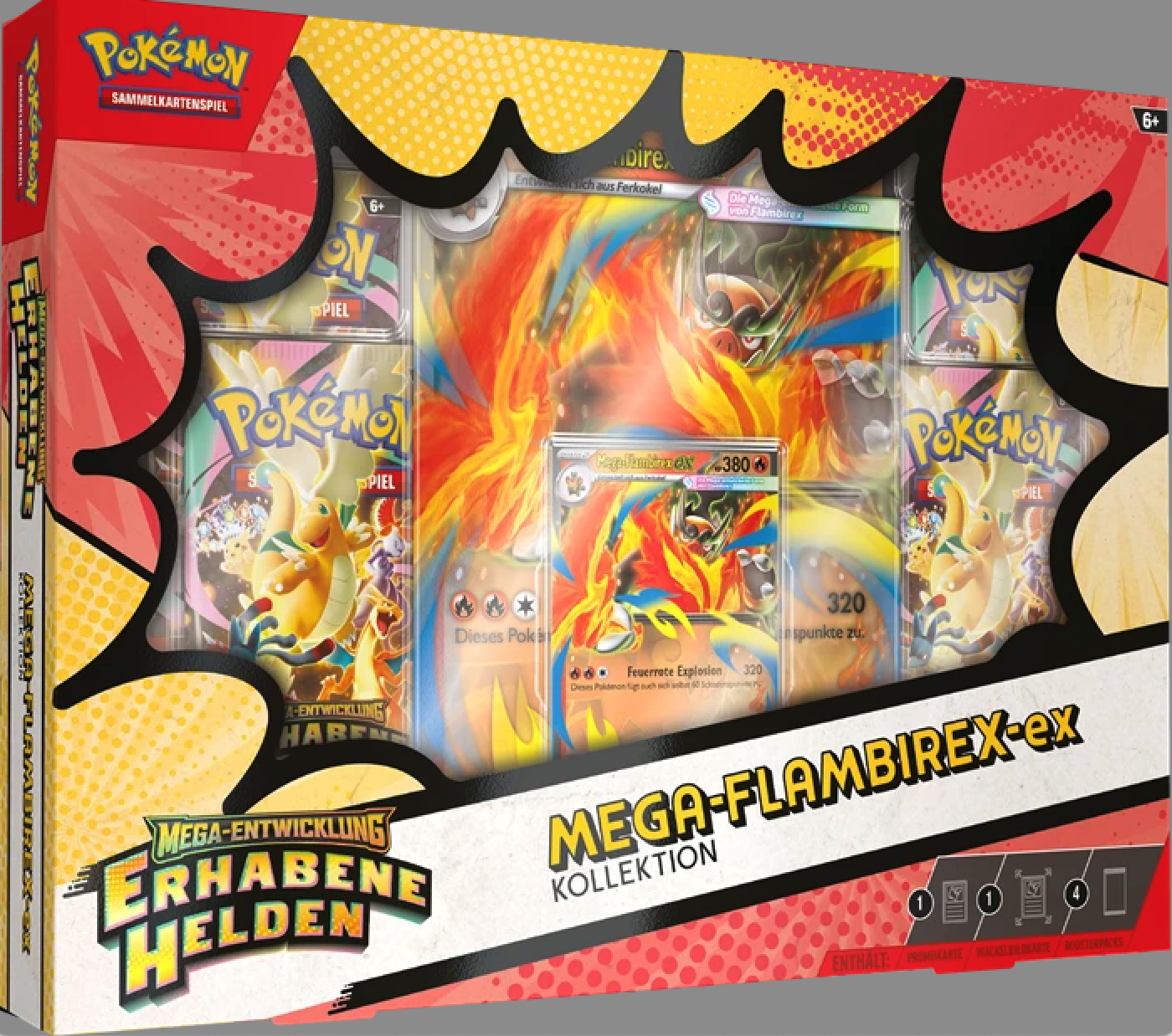 Pokémon TCG: Mega-Entwicklung - Erhabene Helden Mega-Flambirex-ex Kollektion - DE