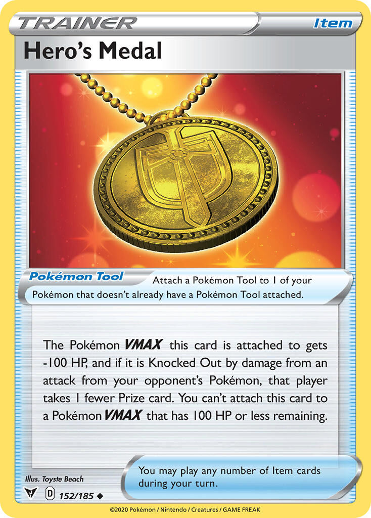 Hero’s Medal - 152/185 - Pokémon TCG - Near Mint - EN