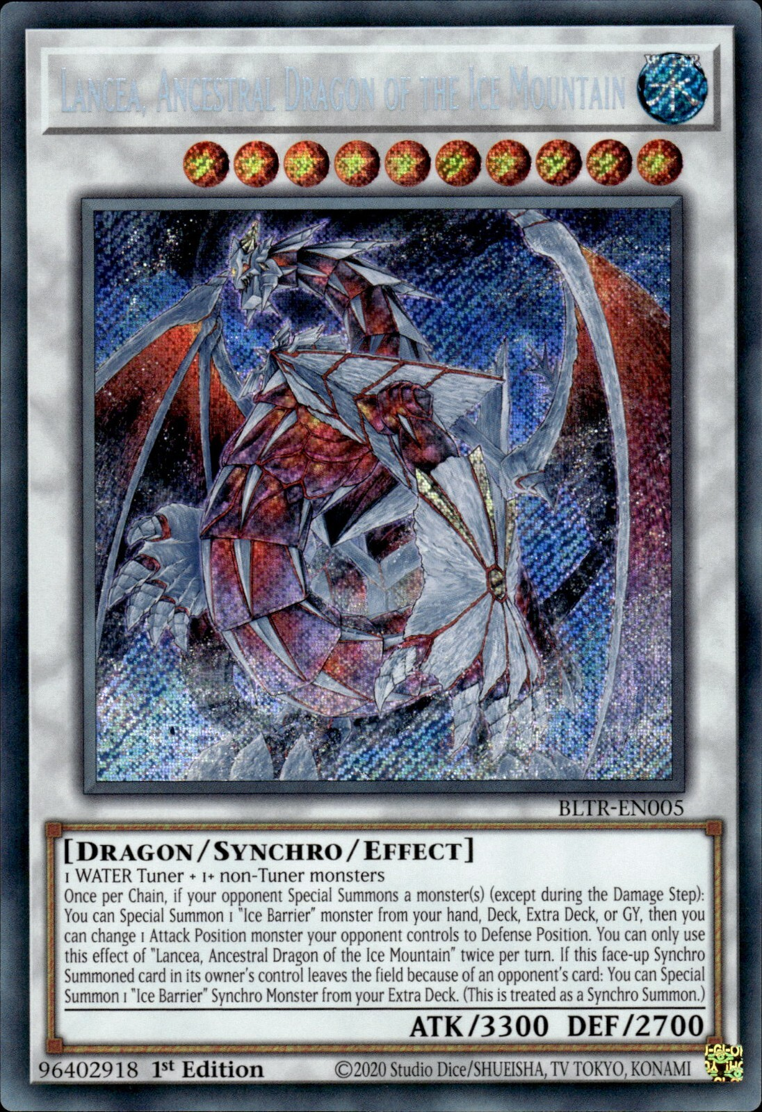 Lancea, Urdrache vom Eisberg - BLTR-005 - Quarter Century Secret Rare - 1. Auflage Lancea, Urdrache vom Eisberg - BLTR-005 - Quarter Century Secret Rare - 1. Auflage