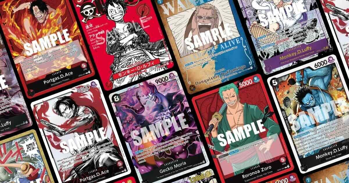 One Piece Raritäten: Alle Seltenheitsstufen erklärt One Piece TCG Karten verschiedener Seltenheitsstufen im Überblick, darunter Portgas D. Ace, Gecko Moria und Roronoa Zoro