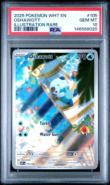 Oshawott #105 - White Flare - PSA 10 GEM-MT - Pokemon Oshawott #105 - White Flare - PSA 10 GEM-MT - Pokemon