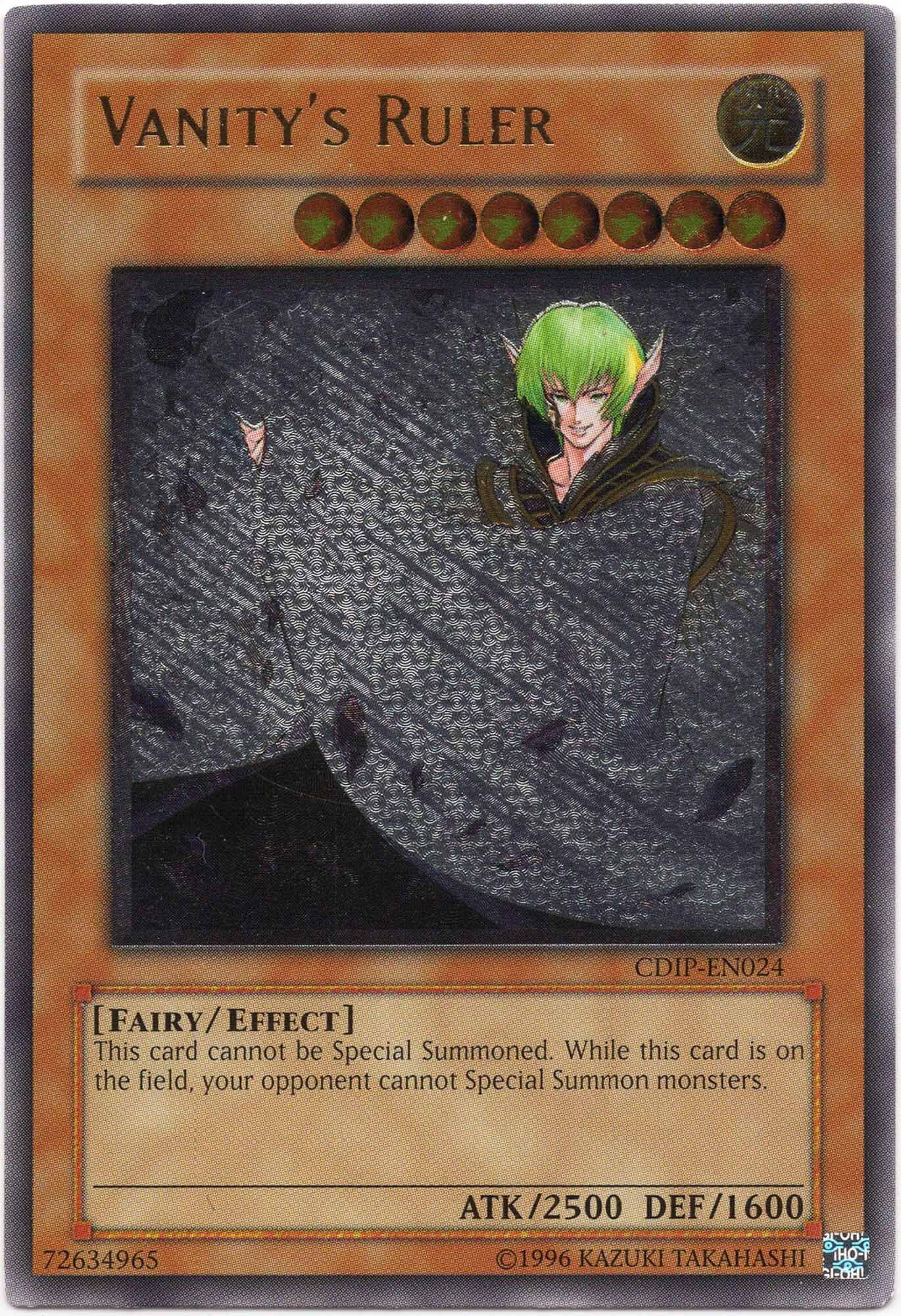 vanity-s-ruler-cdip-en024-ultimate-rare-lightly-played Vanity's Ruler - CDIP-EN024 - Ultimate Rare (Lightly Played)