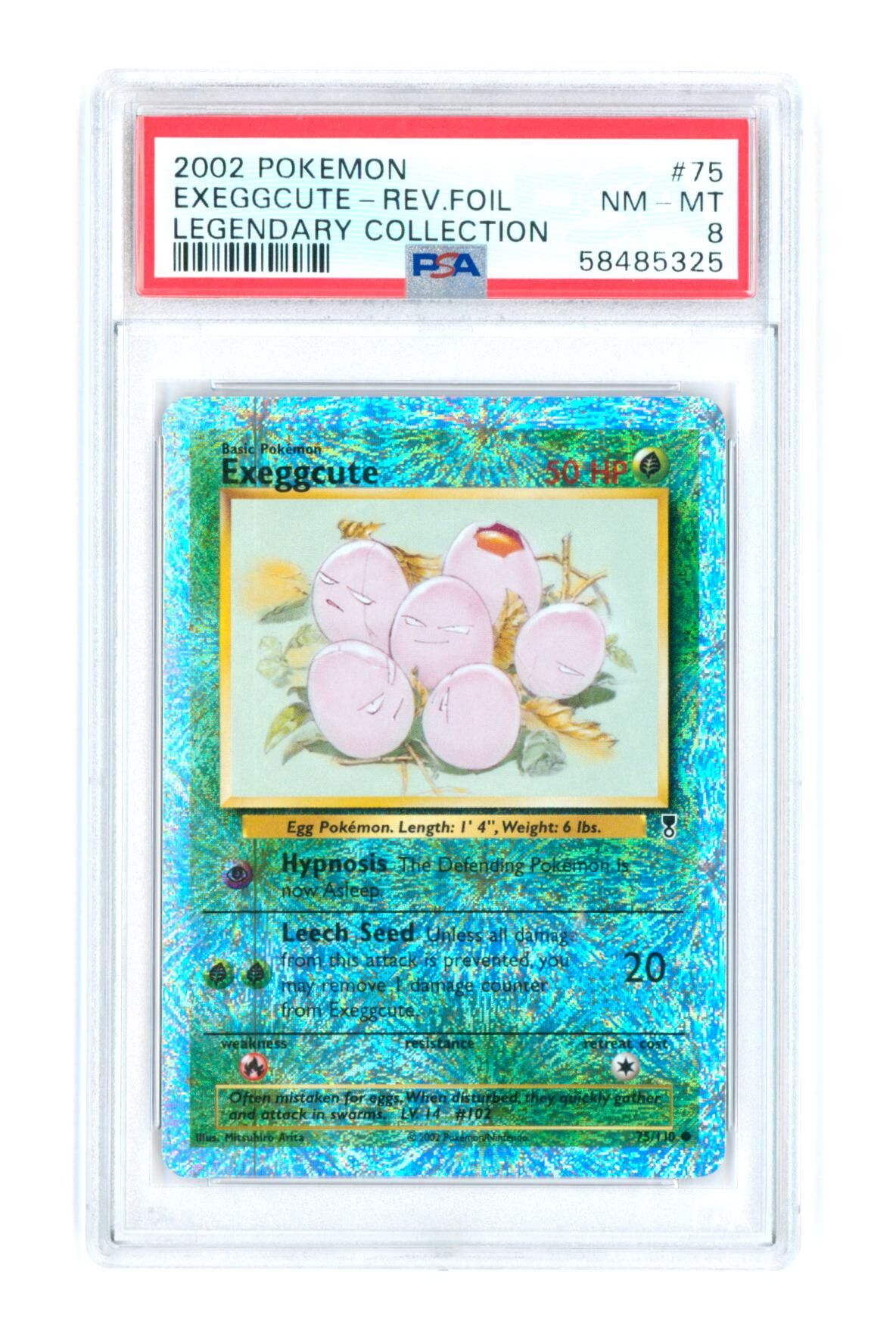 Exeggcute 75/110 - Legendary Collection - Rev. Foil - 2002 - PSA 8 NM-MT - Pokémon