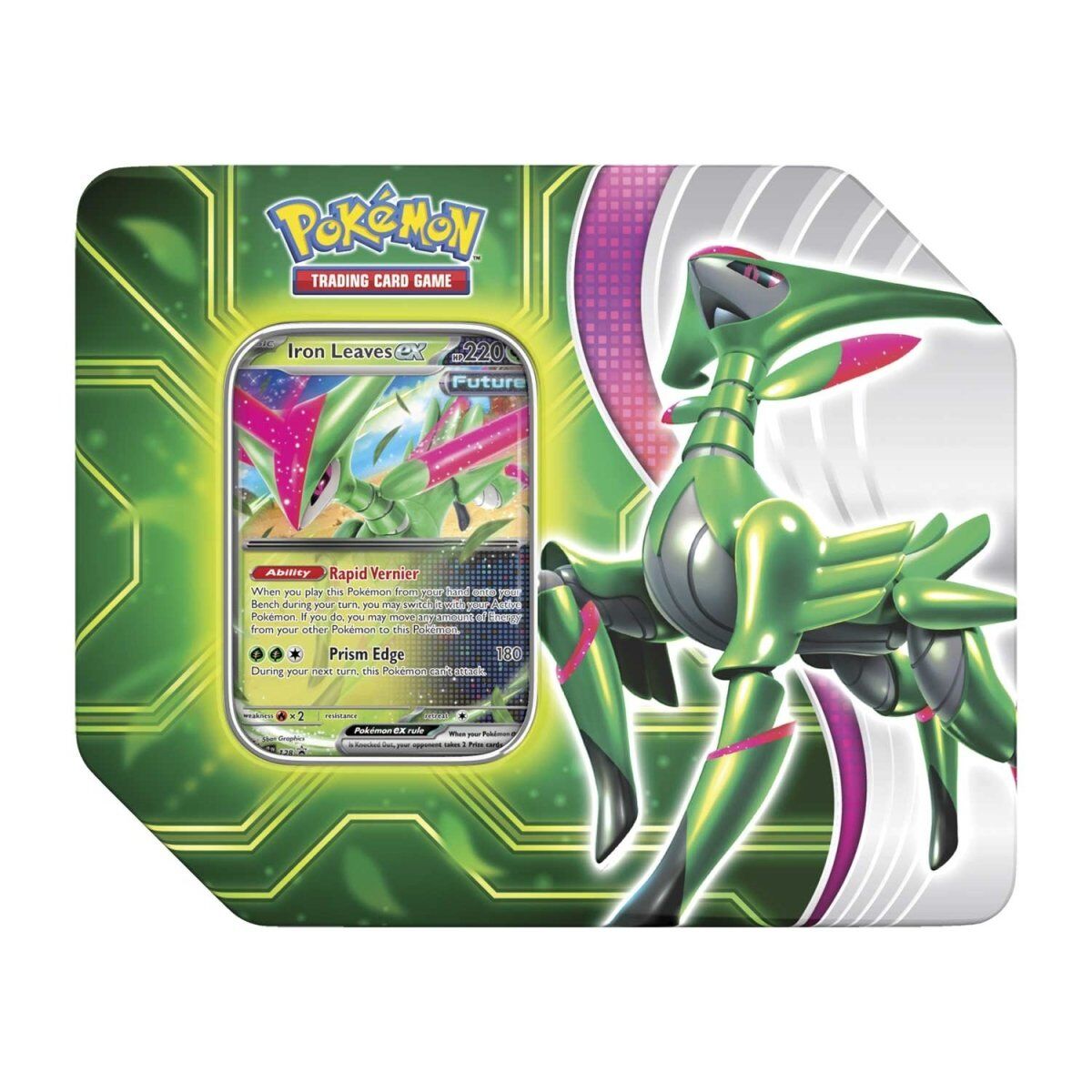 Pokémon TCG: Paradox Clash Iron Leaves EX Tin (5 Pack Version) - EN Pokémon TCG: Paradox Clash Iron Leaves EX Tin (5 Pack Version) - EN