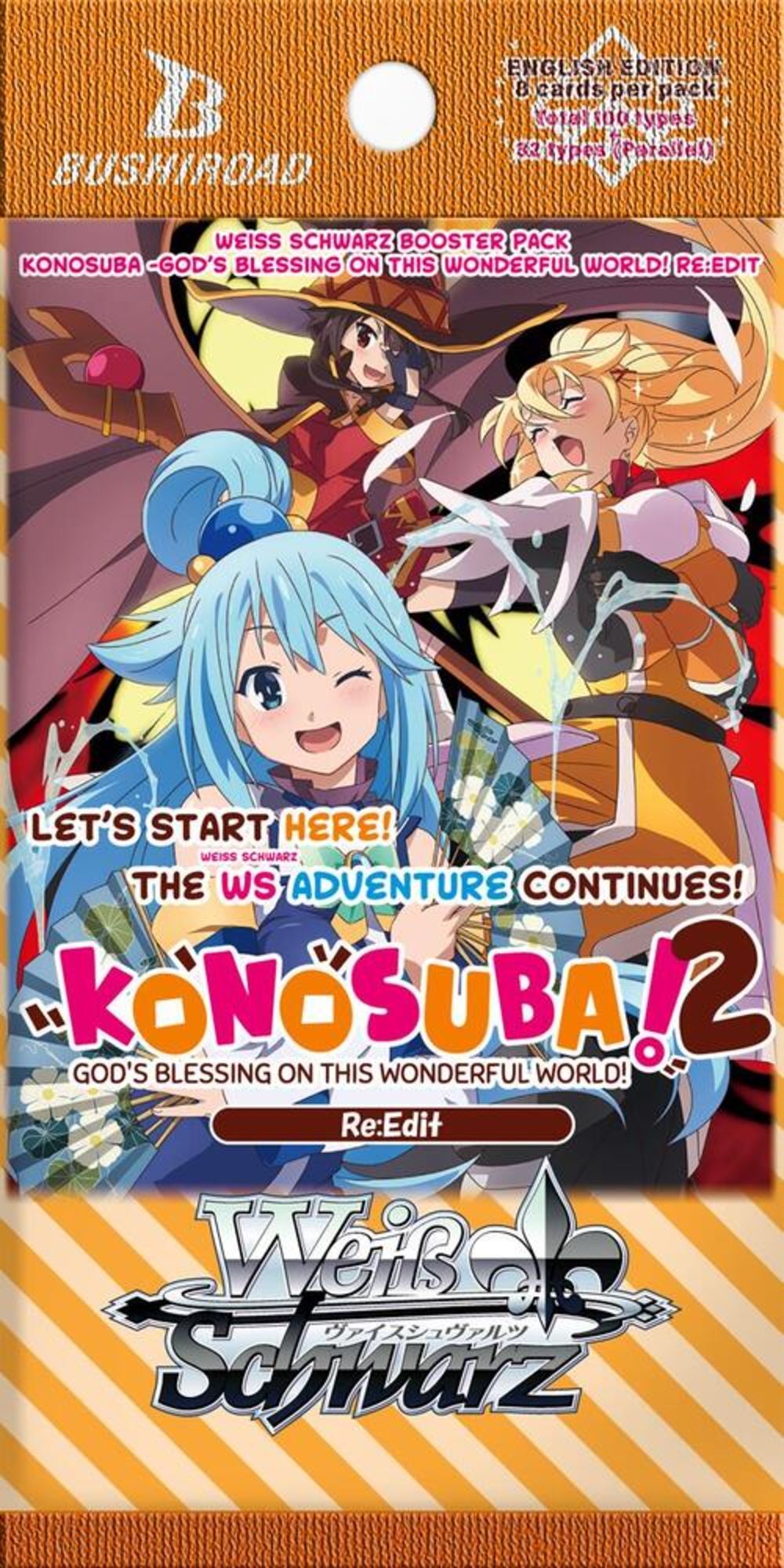 KONOSUBA! Gods blessing on this wonderful world! Re:Edit Booster Pack - Weiss Schwarz TCG - EN - EN KONOSUBA! Gods blessing on this wonderful world! Re:Edit Booster Pack - Weiss Schwarz TCG - EN - EN