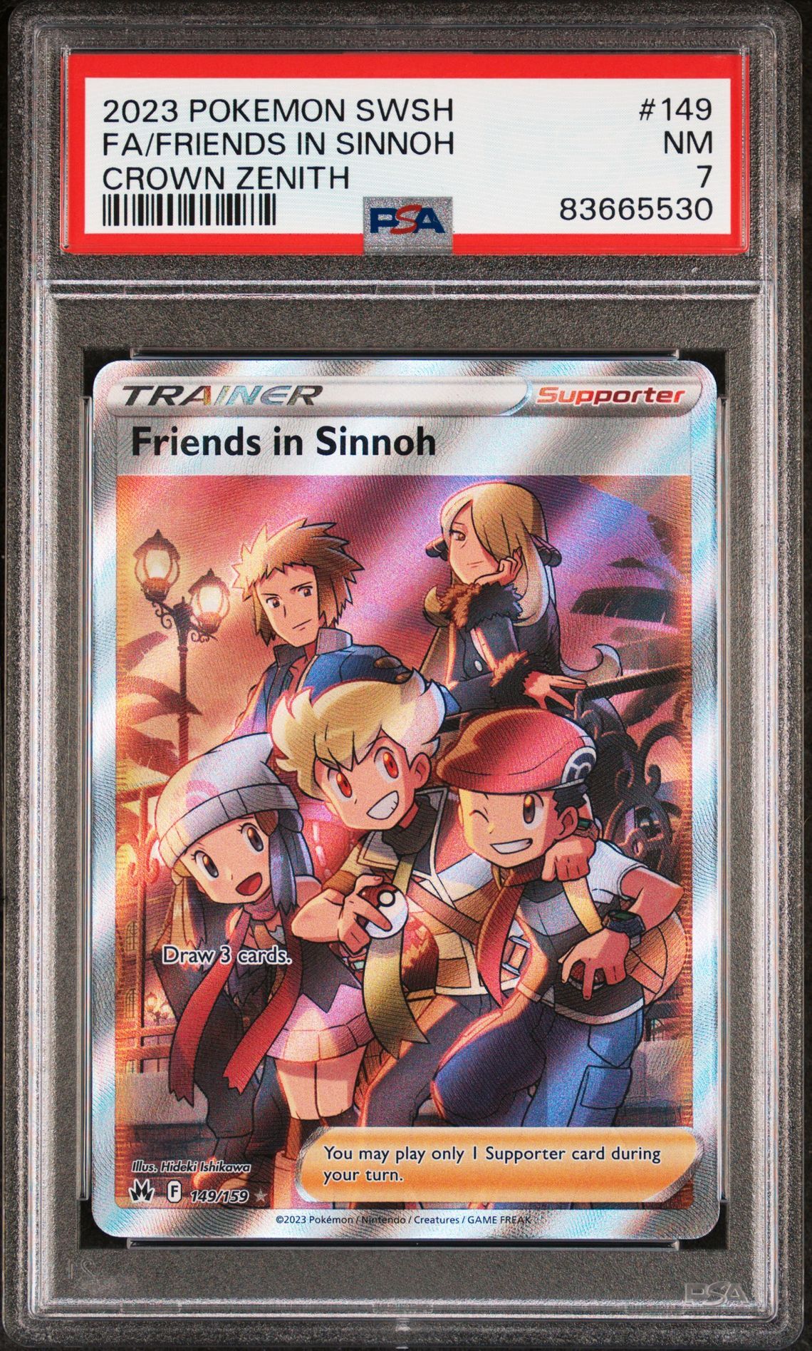 2023 POKEMON SWORD AND SHIELD CROWN ZENITH 149 FULL ART/FRIENDS IN SINNOH - PSA 7 NM 2023 POKEMON SWORD AND SHIELD CROWN ZENITH 149 FULL ART/FRIENDS IN SINNOH - PSA 7 NM