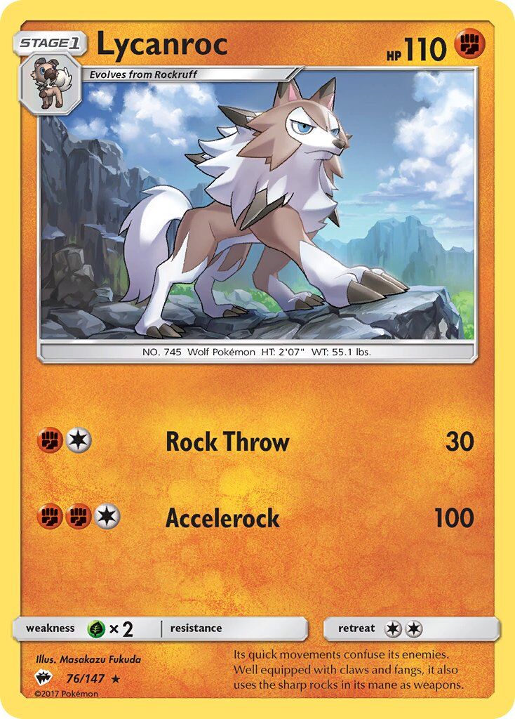Lycanroc - 76/147 - Pokémon TCG - Lightly Played - EN