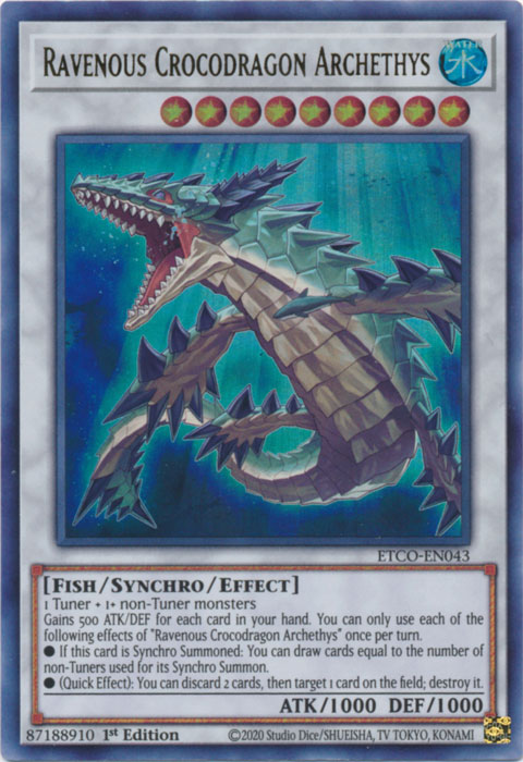 Gefräßiger Krokodrache Archethys - ETCO-DE043 - Ultra Rare - 1. Auflage
