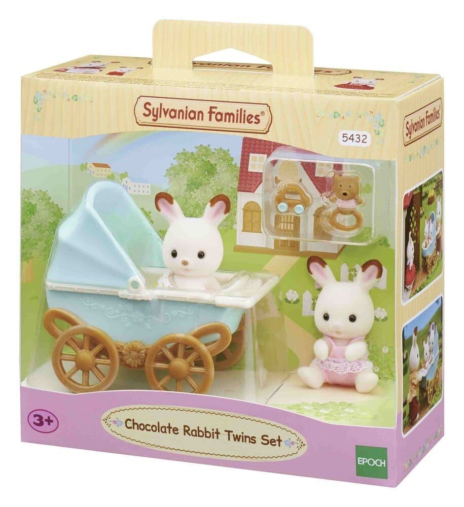 Sylvanian Families: Schokoladenhasen Zwillinge mit Kinderwagen Set Sylvanian Families: Schokoladenhasen Zwillinge mit Kinderwagen Set
