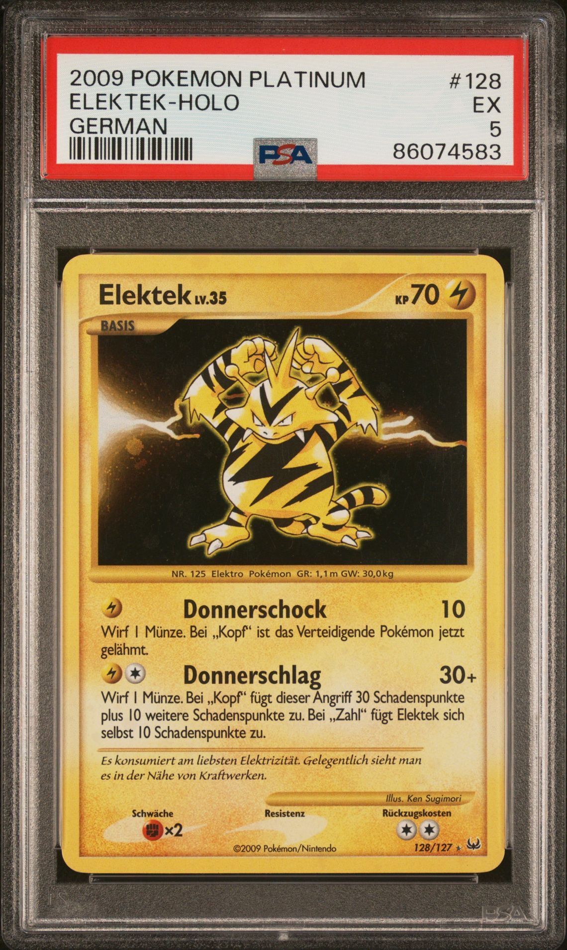 2009 POKEMON PLATINUM 128 ELEKTEK-HOLO GERMAN - PSA 5 EX 2009 POKEMON PLATINUM 128 ELEKTEK-HOLO GERMAN - PSA 5 EX