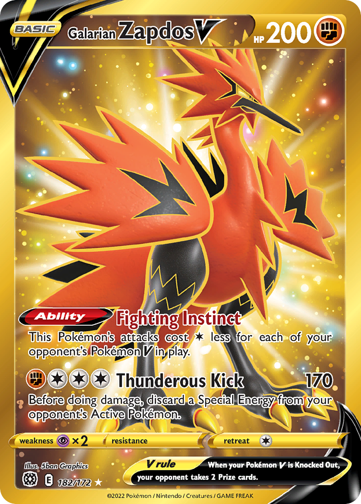 Galarian Zapdos V - 182/172 - EN