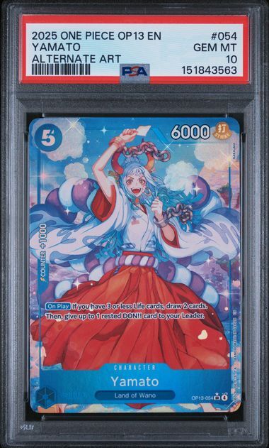 Yamato Alternate Art #054 - 2025 op13 Carrying On His Will - PSA 10 GEM-MT - One Piece