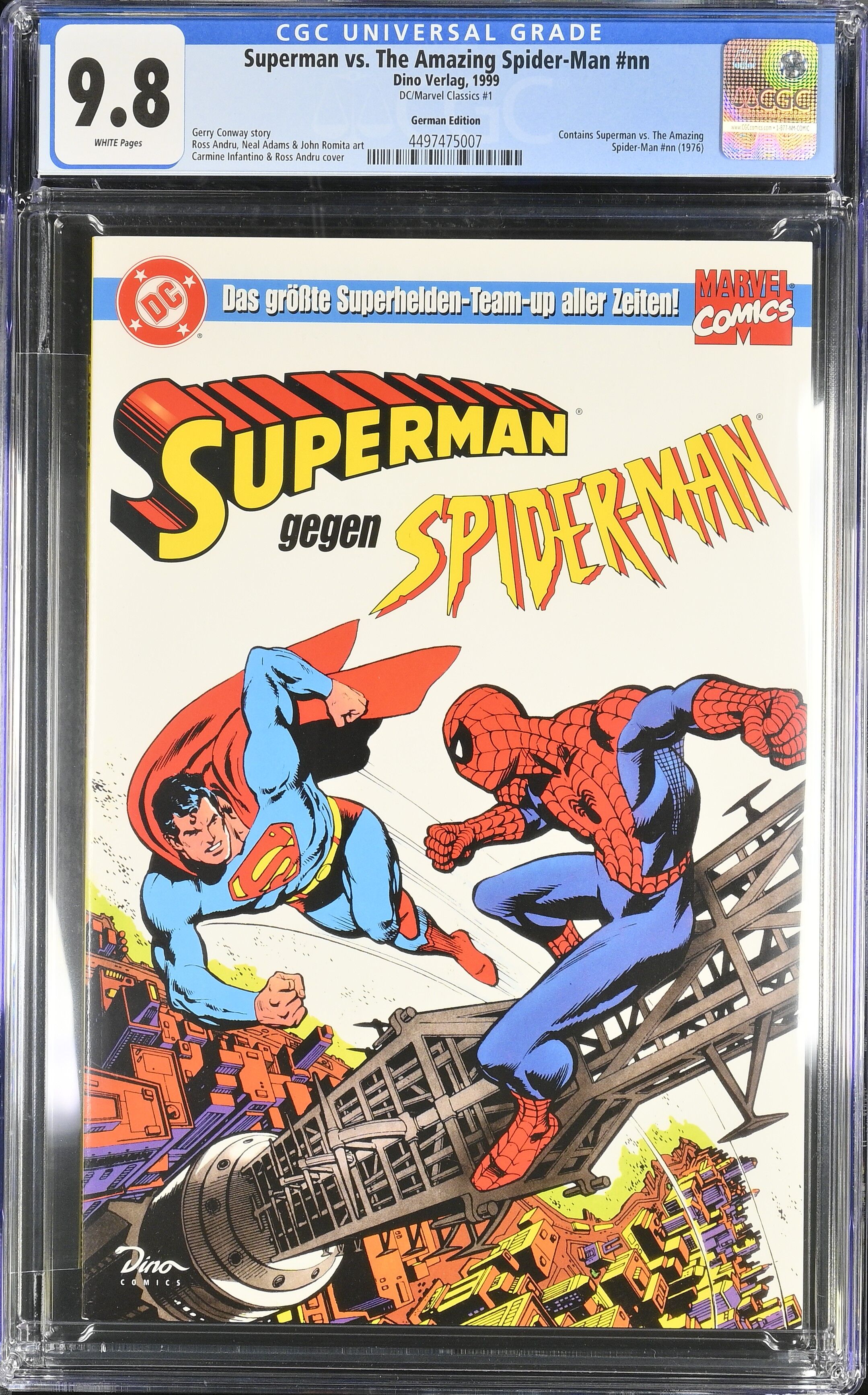 Superman vs. The Amazing Spider-Man CGC 9.8 DC/Marvel Classics #1 Dino Top Pop! Superman vs. The Amazing Spider-Man CGC 9.8 DC/Marvel Classics #1 Dino Top Pop!