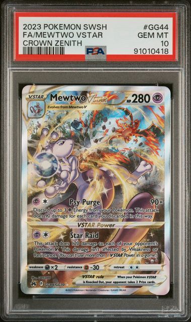Mewtwo VSTAR #GG44 - Sword And Shield Crown Zenith - PSA 10 GEM-MT - Pokemon