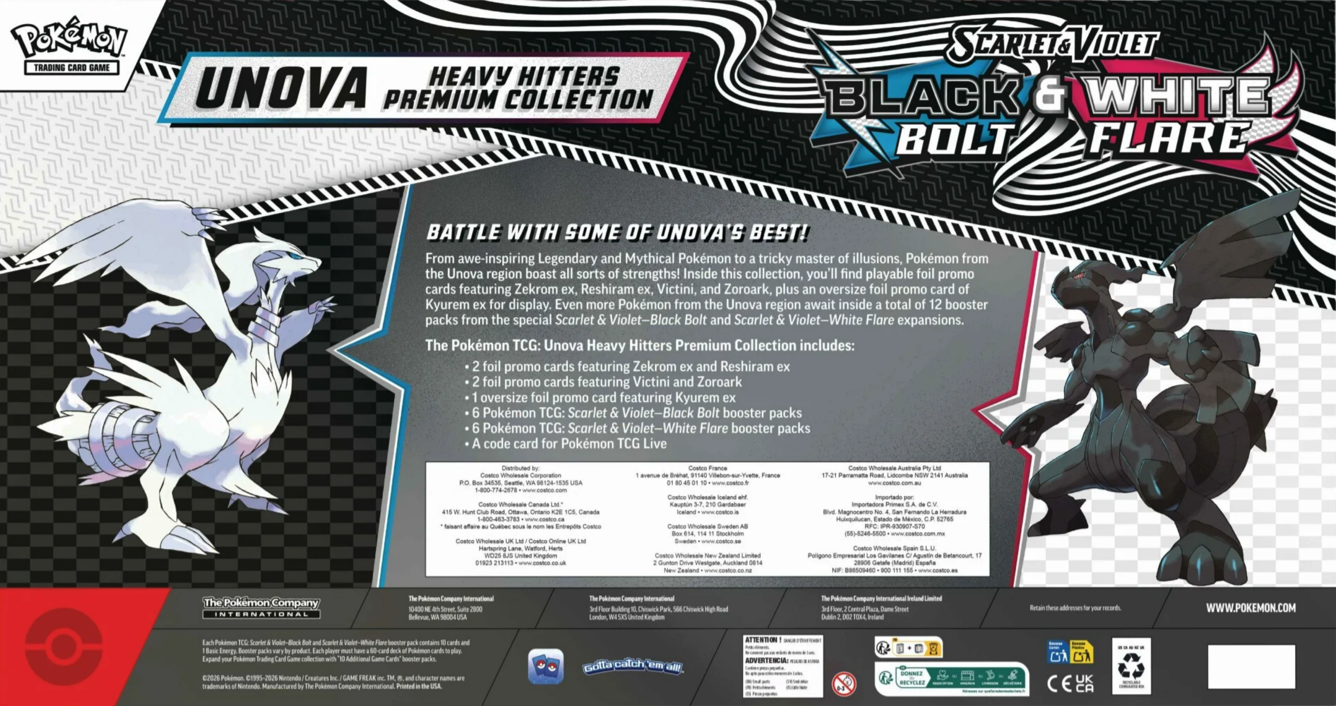 Pokémon TCG: Scarlet & Violet Black Bolt & White Flare - Unova Heavy Hitters Premium Collection Box - EN