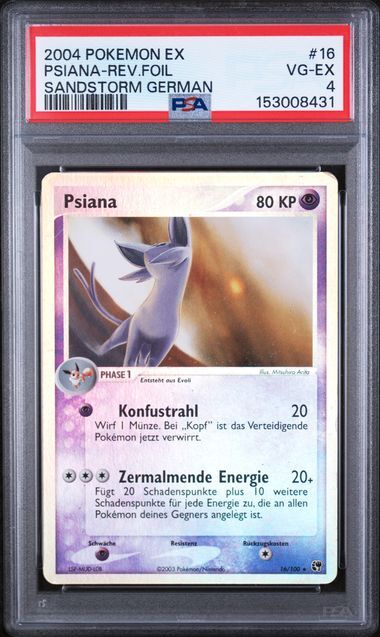 Psiana #16 - Ex Sandstorm - Reverse Holo - PSA 4 VG-EX - Pokemon