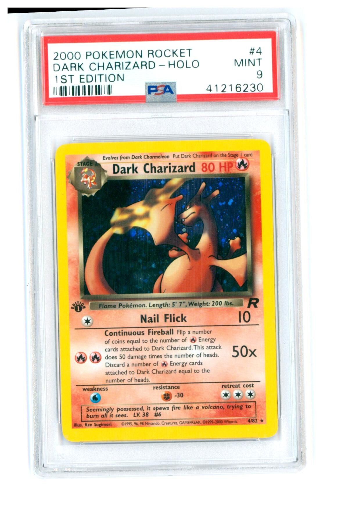 Dark Charizard #4 - 2000 Pokemon Rocket - Holo - 1st Edition - PSA 9 MINT - Pokemon