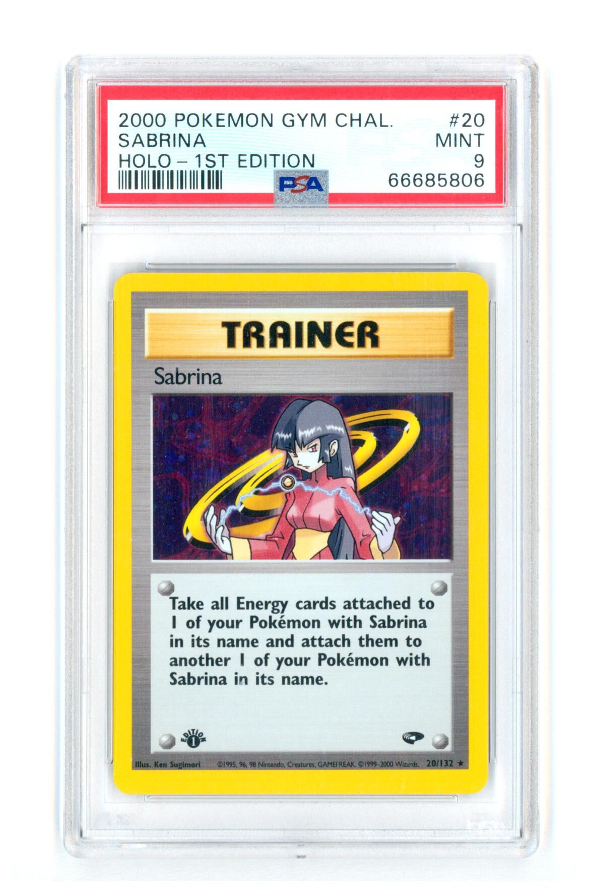 Sabrina 20/132 - Gym Challenge - 1st Edition - Holo Rare - PSA 9 MINT - Pokémon