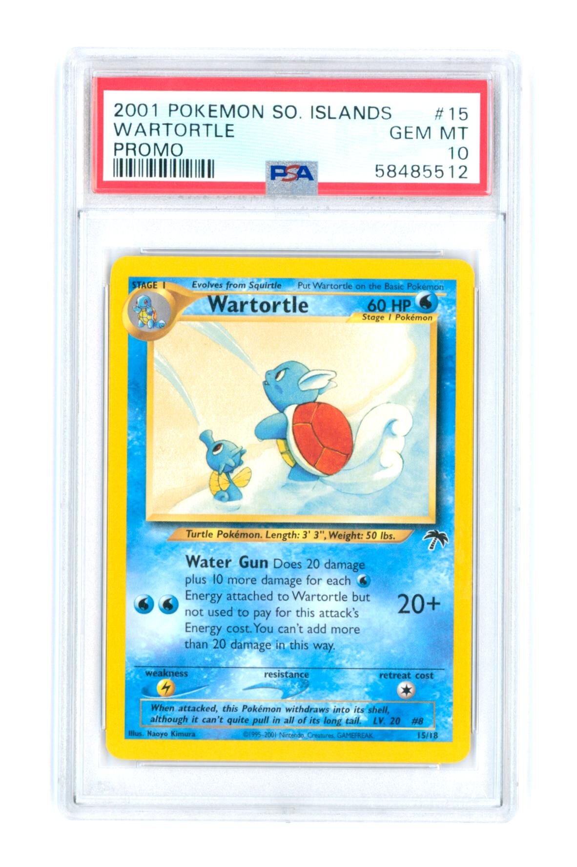 Wartortle 15/18 - Promo - So. Islands - 2001 - PSA 10 GEM-MT - Pokémon