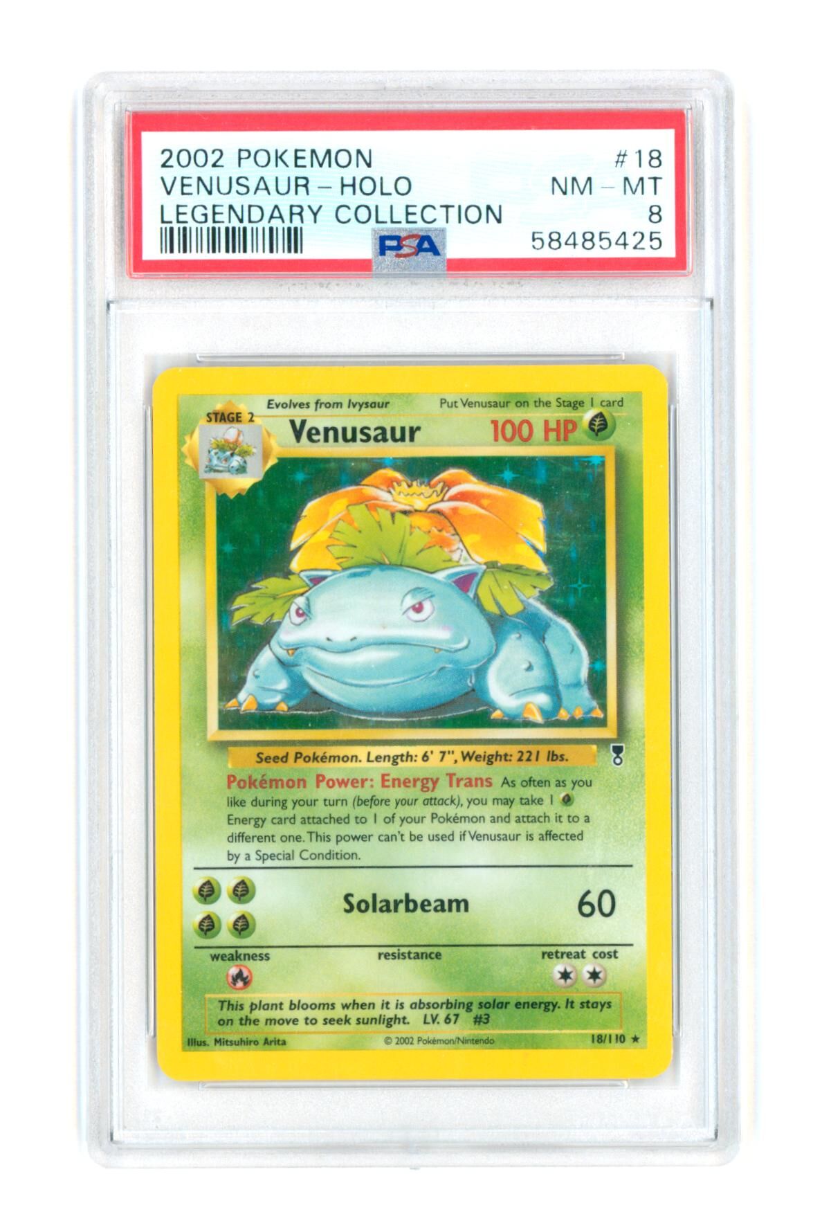 Venusaur 18/110 - Holo - Legendary Collection - 2002 - PSA 8 NM-MT - Pokémon
