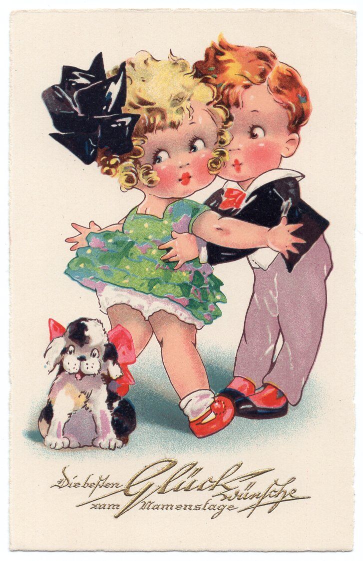 Dolly Postkarte Pärchen mit Hund
