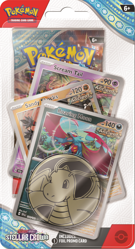 Pokémon TCG: Scarlet & Violet Stellar Crown (SV07) Roaring Moon Premium Checklane Blister - EN Pokémon TCG: Scarlet & Violet Stellar Crown (SV07) Roaring Moon Premium Checklane Blister - EN