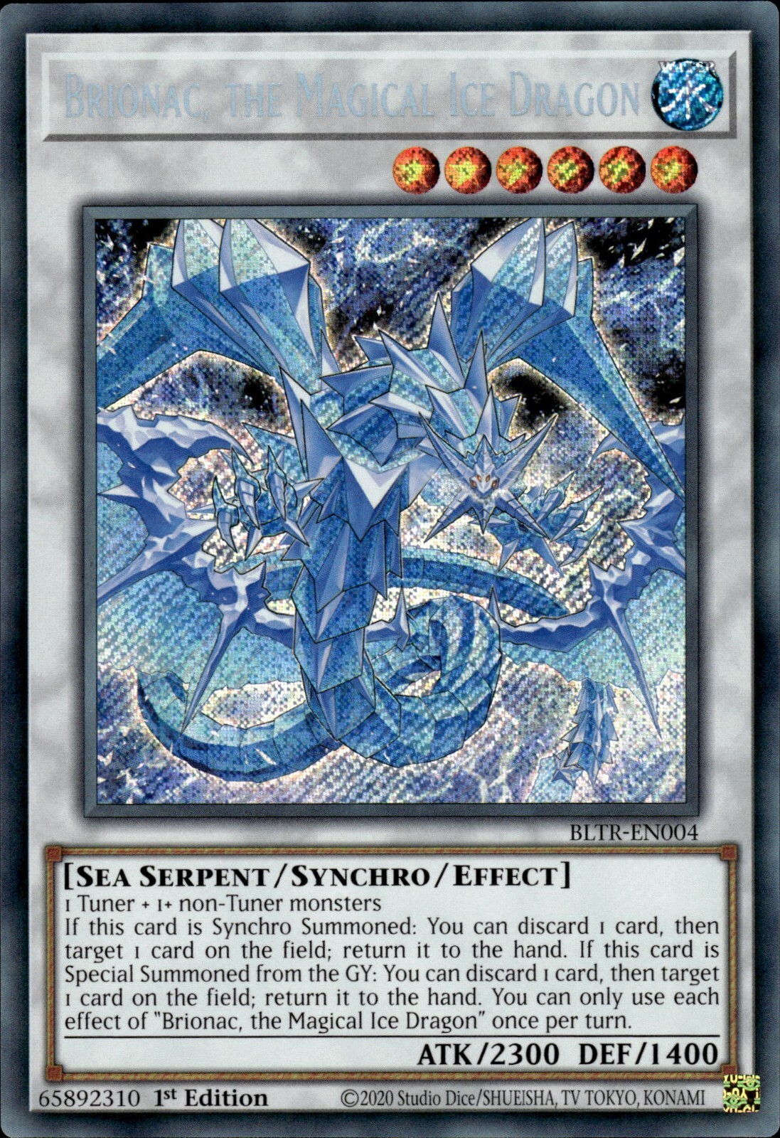 Brionac, der magische Eisdrache - BLTR-004 - Secret Rare - 1. Auflage Brionac, der magische Eisdrache - BLTR-004 - Secret Rare - 1. Auflage
