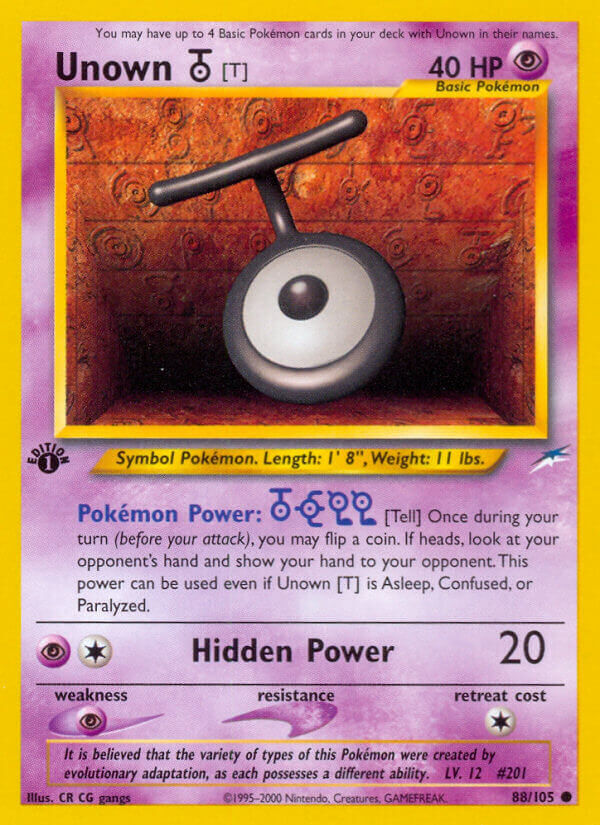 Unown T - 88/113 - 1st Edition - EN