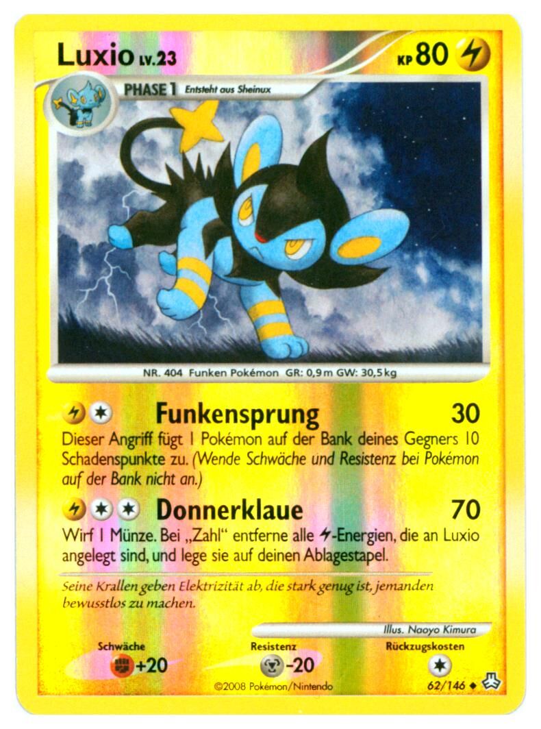 luxio-62-146-pokemon-tcg-near-mint-de Luxio - 62/146 - Pokémon TCG - Near Mint - DE