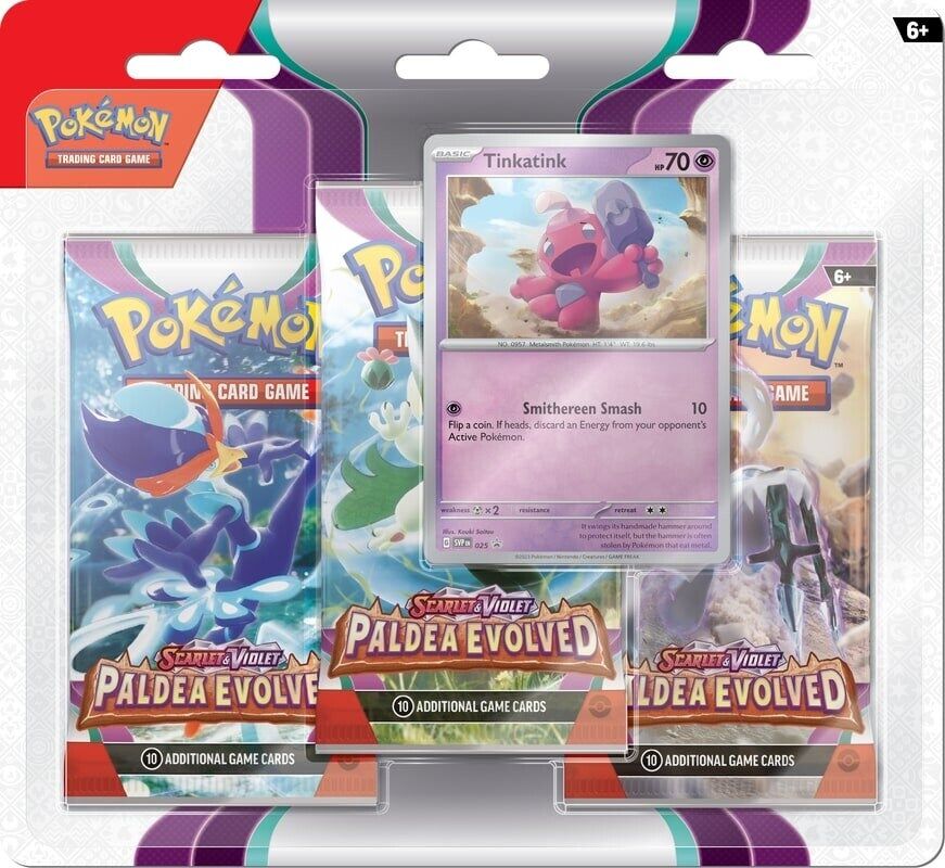 Pokémon TCG: Scarlet & Violet - Paldea Evolved Tinkatink 3-Pack Blisters - EN Pokémon TCG: Scarlet & Violet - Paldea Evolved Tinkatink 3-Pack Blisters - EN