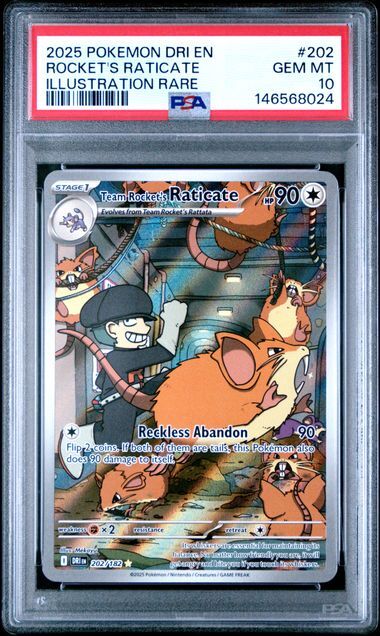 Rocket's Raticate #202 - dri Destined Rivals - PSA 10 GEM-MT - Pokemon