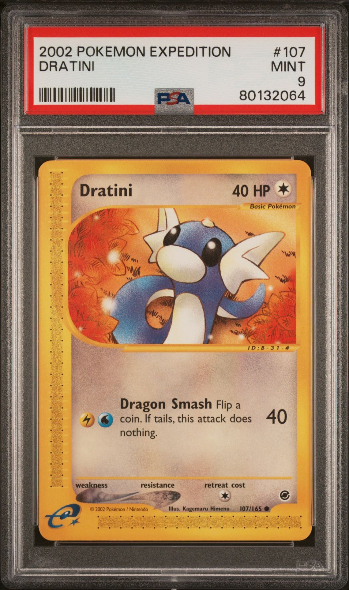 2002 POKEMON EXPEDITION 107 DRATINI - PSA 9 MINT 2002 POKEMON EXPEDITION 107 DRATINI - PSA 9 MINT