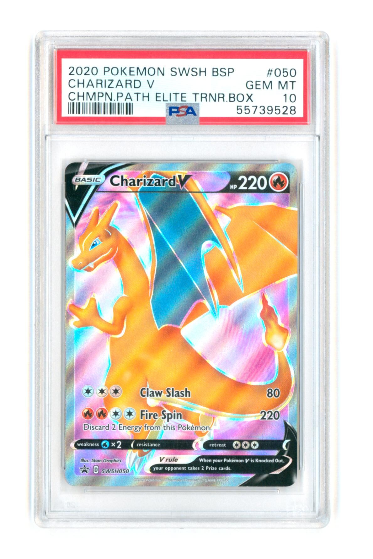 Charizard V #050 - Champions Path ETB - Pokemon Swsh BSP - 2020 - PSA 10 GEM-MT - Pokémon
